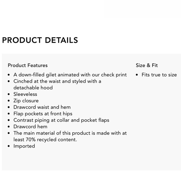 Burberry Girls Archive Beige Molly Hooded Puffer Vest Jacket - Picture 5 of 8